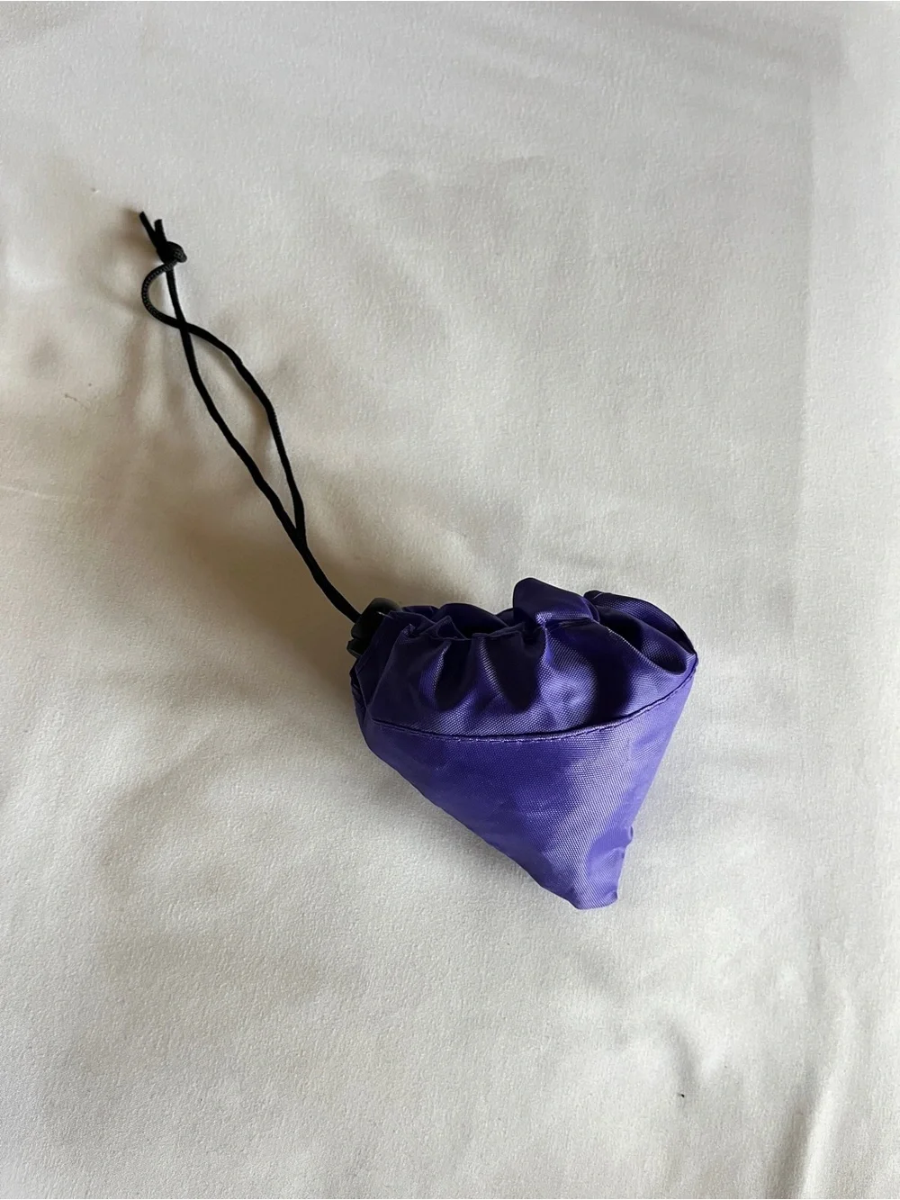 NYU Purple Nylon Packable Reusable Shopping Tote Bag Drawstring Pouch Blue 12x12